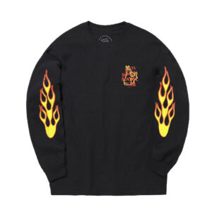 Anti Social Social Club x FR2 Long Sleeve T-Shirt with Fire Print – Black
