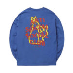 Anti Social Club x FR2 Long Sleeve T-Shirt with Fire Print – Blue