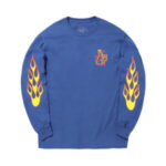 Anti Social Club x FR2 Long Sleeve T-Shirt with Fire Print – Blue