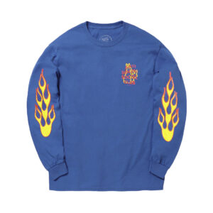 Anti Social Club x FR2 Long Sleeve T-Shirt with Fire Print – Blue