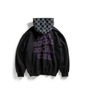 ASSC Chenille plaid hoodie – Black