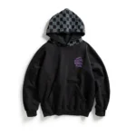 ASSC Chenille plaid hoodie – Black