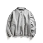 Quarter-zip sweatshirt with matching appliqués – Grey