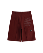 ASSC x DICKIES WORK BURGUNDY SHORTS