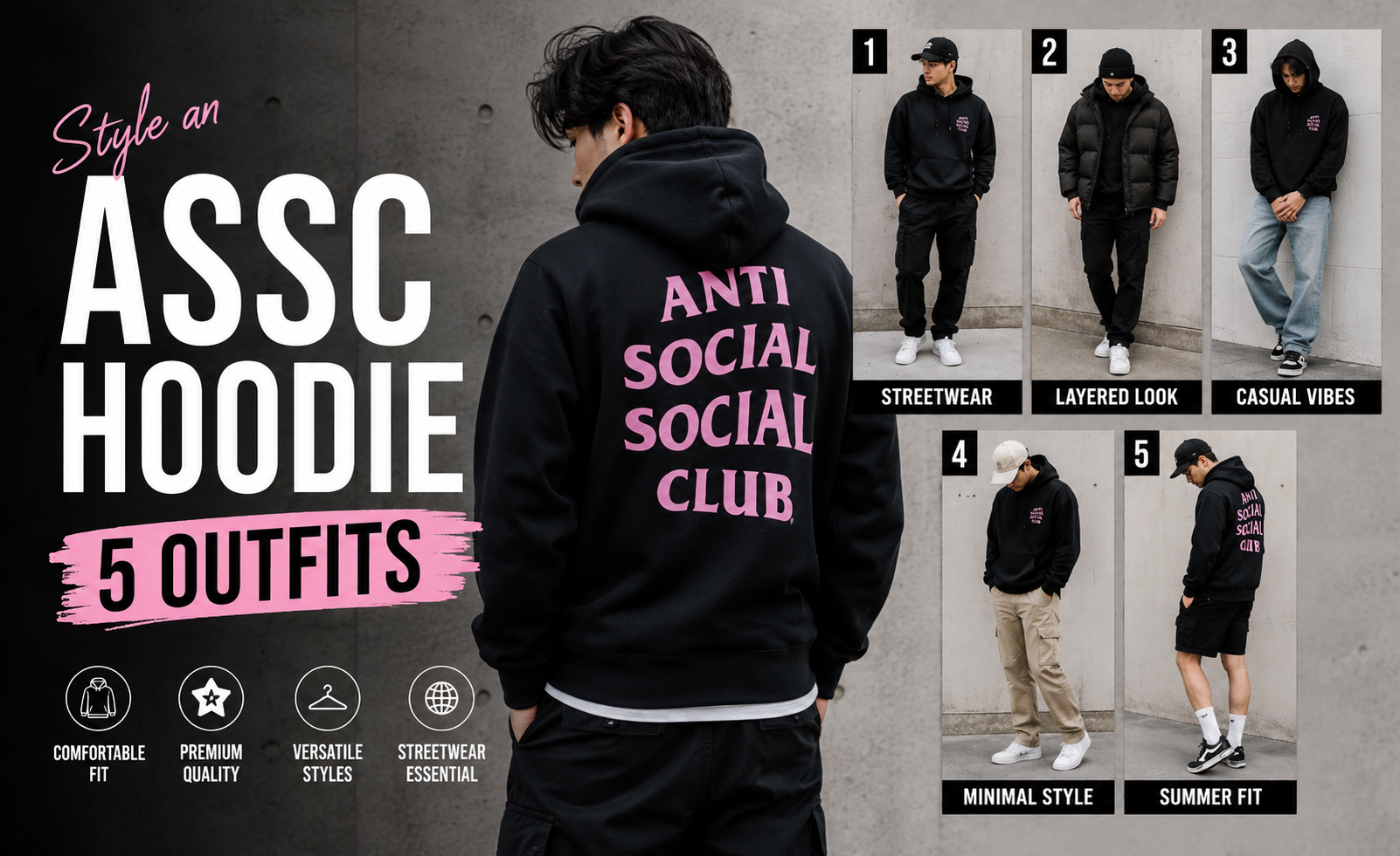 How to Style an ASSC Hoodie — 5 Outfits for US Buyers